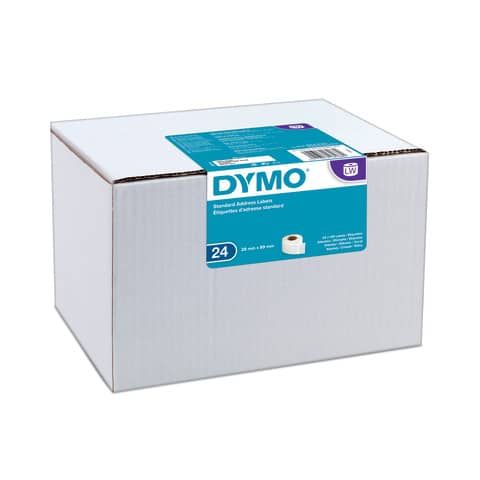 Rotoli da 130 etichette Dymo LabelWriter Indirizzi std. 28x89 mm bianco - Value Pack da 24 rotoli - S0722360